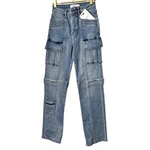 HIDDEN- Tracey Cargo Jeans/Joggers - Medium Wash - Size 25